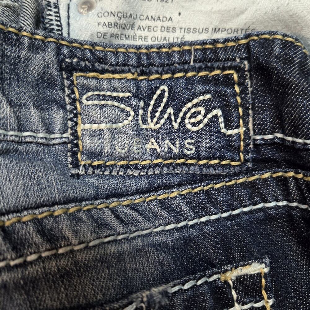 Silver Jeans Santorini Women's Size 29 Blue Straight Leg Stretch Denim Capri - Picture 13 of 16